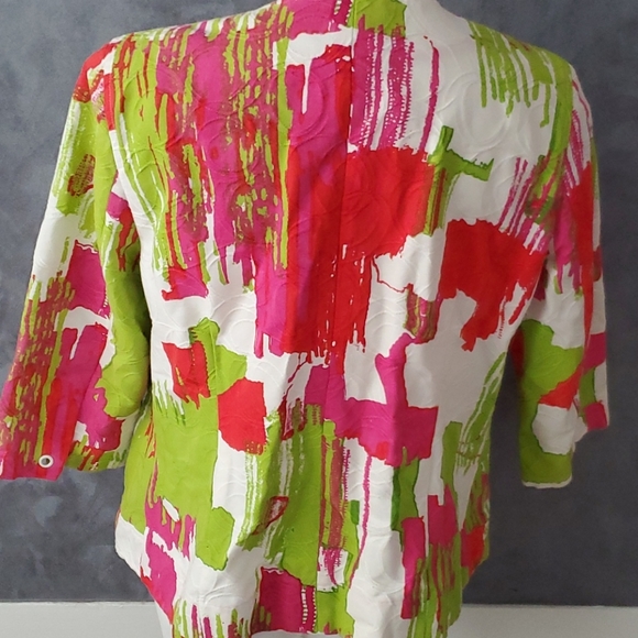 Multiples Bright Color 3/4 Sleeve Jacket Sz MD - Picture 6 of 8